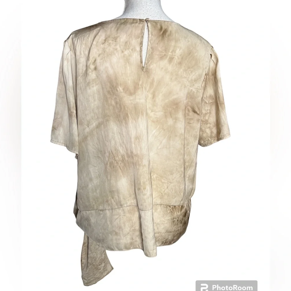 Simply Vera Vera Wang Tan Marbled Blouse - Picture 3 of 7